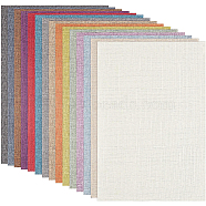 BENECREAT Polyester Imitation Linen Fabric, Sofa Cover, Garment Accessories, Rectangle, Mixed Color, 29~30x19~20x0.09cm, 15 colors, 1pc/color, 15pcs/set(DIY-BC0001-49)