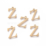 304 Stainless Steel Charms, Greek Alphabet, Golden, Letter.Z, 14x9.5x1mm, Hole: 1.2mm(STAS-L263-24G)
