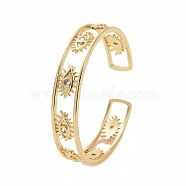 Clear Cubic Zirconia Eye Open Cuff Bangle, Brass Jewelry for Women, Golden, Inner Diameter: 2-1/4 inch(5.8cm)(BJEW-P293-01G)