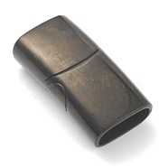 316 Surgical Stainless Steel Magnetic Clasps with Glue-in Ends, Matte Style, Rectangle, Electrophoresis Black, 29x8.5x14mm, Hole: 6x12mm(STAS-G241-14B-EB)
