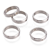 201 Stainless Steel Bead Frames, Ring, Stainless Steel Color, 12x3mm, Hole: 1mm(STAS-O130-05)