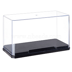 Transparent Plastic Building Block Model Display Boxes, Matching Boxes, with Black Base, Rectangle, Clear, 18x9x10cm, 2pcs/set(ODIS-WH0001-08)