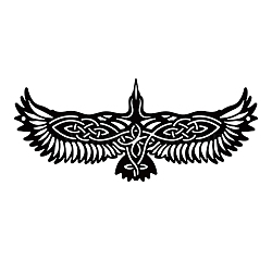 Iron Wall Art Decorations, for Front Porch, Living Room, Kitchen, Matte Style, Eagle, 123x292x1mm(HJEW-WH0067-189)