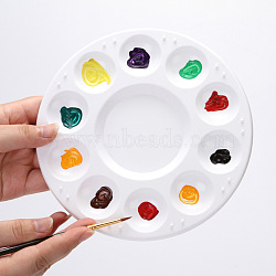 PP Plastic Palette, Painting Supplies, Flat Round, White, 17cm, Inner Diameter: 3.3cm(DRAW-PW0001-305)