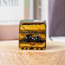 Natural Tiger Eye Display Decorations, for Home Office Desk, Cube, 15~20mm(G-PW0004-19D)