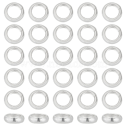 925 Sterling Silver Spacer Beads, Disc, No 925 Stamp, with 1Pc Suede Fabric Square Silver Polishing Cloth, Silver, Bead: 3x1mm, Hole: 1.5mm, 3pcs/set, 12 sets(FIND-BC0005-08B)