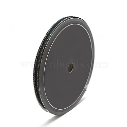 Braided Nylon Ribbons, Black, 3/8inch(10mm); about 15yards/roll(13.716m/roll)(OCOR-N003-04B)