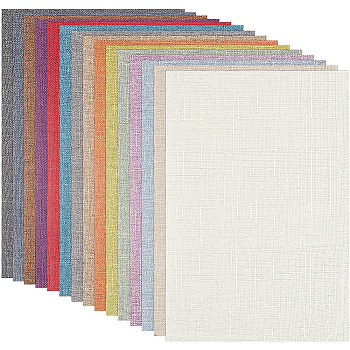 BENECREAT Polyester Imitation Linen Fabric, Sofa Cover, Garment Accessories, Rectangle, Mixed Color, 29~30x19~20x0.09cm, 15 colors, 1pc/color, 15pcs/set
