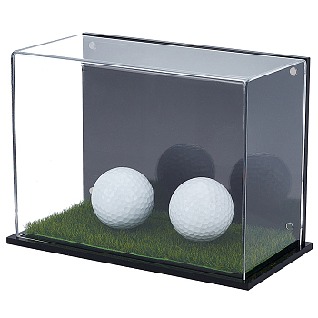 Acrylic & Magnet & Plastic Display Box, Golf Ball Display Box, Black, 13.2x9x9cm