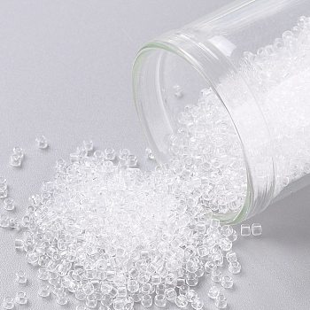 TOHO Round Seed Beads, Japanese Seed Beads, (1) Crystal Clear, 15/0, 1.5mm, Hole: 0.7mm, about 3000pcs/bottle, 10g/bottle
