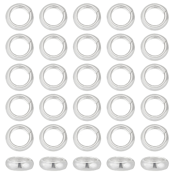 925 Sterling Silver Spacer Beads, Disc, No 925 Stamp, with 1Pc Suede Fabric Square Silver Polishing Cloth, Silver, Bead: 3x1mm, Hole: 1.5mm, 3pcs/set, 12 sets