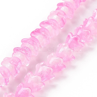 Pearl Pink Flower Glass Beads