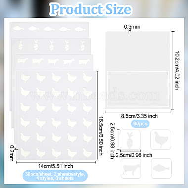 8 Sheets 4 Styles PVC Waterproof Self-Adhesive Sticker(STIC-OC0001-13B)-2