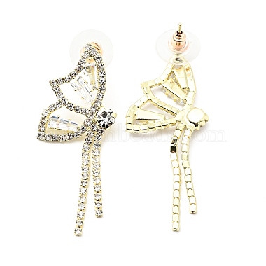 Aretes de rhinestone de cristal y circonitas cúbicas transparentes(EJEW-C037-01B-LG)-2