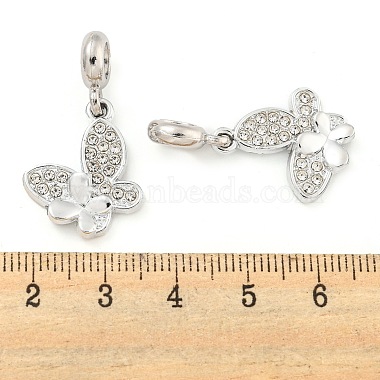 Rack Plating Alloy Pave Crystal Rhinestone Insect European Dangle Charms(FIND-B034-14P-01)-3