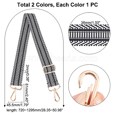 PANDAHALL ELITE 2Pcs 2 Colors Cotton Tape Bag Handles(FIND-PH0002-42)-4