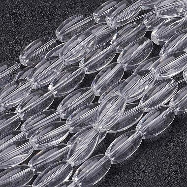 12mm Clear Oval Glass Beads
