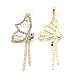 Aretes de rhinestone de cristal y circonitas cúbicas transparentes(EJEW-C037-01B-LG)-2