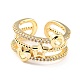 Brass Micro Pave Clear Cubic Zirconia Cuff Rings(X-RJEW-K233-61G)-1
