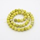 Jade naturel de citron chapelets de perles rondes(G-P070-36-10mm)-2