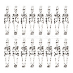 60Pcs Tibetan Style Alloy Pendants for Halloween, Skeleton, Antique Silver, 39x9x2.5mm, Hole: 1.6mm(TIBEP-UN0001-17)
