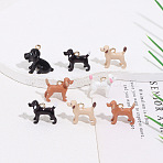 Alloy Enamel Pendants, Dog Charms, Golden, Mixed Color, 14x16x5mm, Hole: 1.8mm(FIND-Z117-07G)