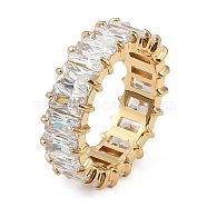 304 Stainless Steel Finger Ring for Women, with Clear Cubic Zirconia, Golden, 7mm, US Size 7(17.3mm)(RJEW-Z049-01B-G)