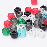 Transparent Plastic Beads, Column, Mixed Color, 9x6mm, Hole: 3.5mm(X-MACR-S272-19)