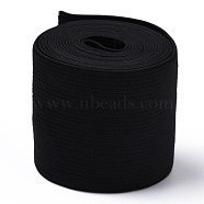 Flat Elastic Rubber Cord/Band, for Webbing Garment Sewing Accessories, Black, 50mm(EC-XCP0001-13)