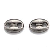 304 Stainless Steel Links Connectors, Coffee Bean, Stainless Steel Color, 14x10x3.5mm, Hole: 3.5mm(STAS-O145-17P)