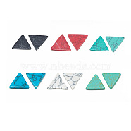 Synthetic Turquoise Cabochons, Triangle, Mixed Color, 10x11x2mm(TURQ-S290-20A-M)