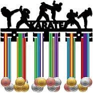 Acrylic Medal Holder, Medals Display Hanger Rack, with Standoff Pins, Medal Holder Frame, Karate, Sports, 129x290x10mm, Hole: 8mm(AJEW-WH0296-064)