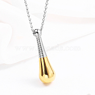 Stainless Steel Bottle Pendant Necklace, Urn Ashes Necklaces, Golden, no zise(IJ8308)