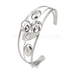 Non-Tarnish 304 Stainless Steel Hollow Open Cuff Bangles, Heart, 2-3/4~2-7/8 inch(6.9~7.3cm)x1-7/8 inch(4.7cm)(BJEW-Q348-03P-11)