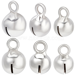 6Pcs 3 Styles 925 Sterling Silver Pendants, Soniferous Bell Charm, Silver, 6.4~9x4~6.2x4.2~6.3mm, Hole: 1.5~1.7mm, 2pcs/style(STER-BBC0007-87)
