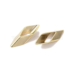 Brass Bead, Lead Free & Cadmium Free, Skew Rhombus, Real 24K Gold Plated, 10.5x4.5x2.5mm, Hole: 7x3mm(KK-K383-18B-G)