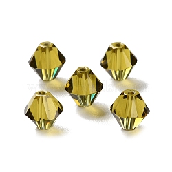 K9 Glass, Imitation Austrian Crystal Beads, Faceted, Bicone, Olive, 6x6x6mm, Hole: 0.9mm(GLAA-R001-08-13)