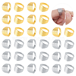 40Pcs 2 Colors Stainless Steel Sewing Thimbles, Adjustable Finger Shiled Ring, Finger Protector Tools, DIY Craft Accessories, Golden & Stainless Steel Color, 18mm, 20pcs/color(STAS-UN0040-09)