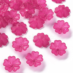 Transparent Frosted Acrylic Bead Caps, 5-Petal, Flower, Camellia, 16.5x6mm, Hole: 1.6mm, about 959pcs/500g(MACR-S371-04A-706)