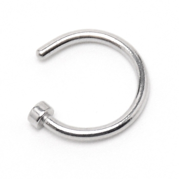 Nose Ring Hoop, 316L Surgical Stainless Steel Piercing Body Jewelry for Her, Silver, 10x9x2mm, Pin: 1mm