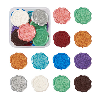 20Pcs 10 Colors Adhesive Wax Seal Stickers, For Envelope Seal, Word For You, Mixed Color, 30.8x30.8x2.2mm, 2pcs/color