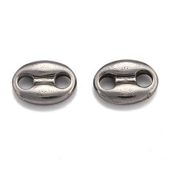 304 Stainless Steel Links Connectors, Coffee Bean, Stainless Steel Color, 14x10x3.5mm, Hole: 3.5mm