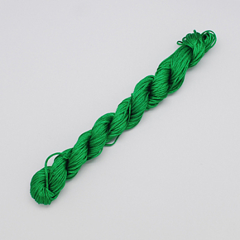 Nylon Thread, Nylon Jewelry Cord for Custom Woven Bracelets Making, Green, 2mm, about 13.12 yards(12m)/bundle, 10bundles/bag, about 131.23 yards(120m)/bag