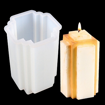 Cuboid Scented Candle Silicone Molds, White, 113x68x68mm
