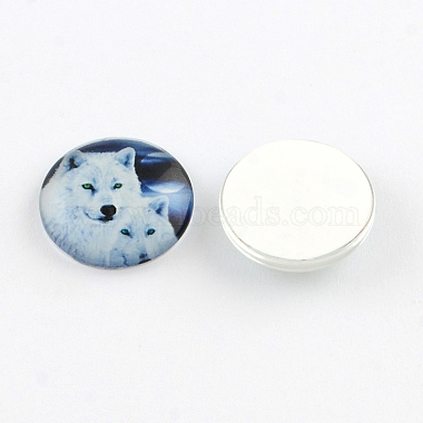 Half Round/Dome Wolf Pattern Glass Flatback Cabochons for DIY Projects(X-GGLA-Q037-25mm-28)-2