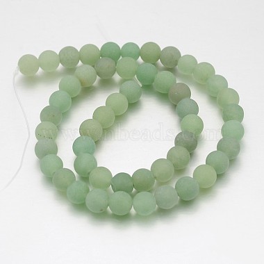 Frosted Round Natural Green Aventurine Bead Strands(X-G-J338-05-8mm)-2