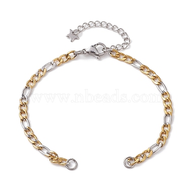 304 en acier inoxydable figaro chain bracelet makings(AJEW-JB01284)-2