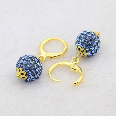 (Jewelry Parties Factory Sale)Dangling Round Ball Resin Rhinestone Earrings(EJEW-J080-04G)-2
