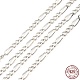 Rhodium Plated 925 Sterling Silver Figaro Chains(STER-F052-03P)-1