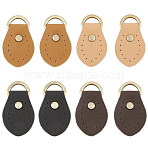 8Pcs 4 Colors Cowhide Zipper Heads, Leather Zipper Pullers, for Boot, Jacket, Luggage Handbags, Bags, Purse, Jacket Repairing, Mixed Color, 4.5x2.5cm, Hole: 13mm, 2pcs/color(PURS-CL0001-01B)